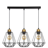 Lampa wisząca listwa czarno-złota 3 Primo 33-00231