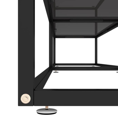 vidaXL Szafka pod TV, czarna, 220x40x40,5 cm, szkło hartowane