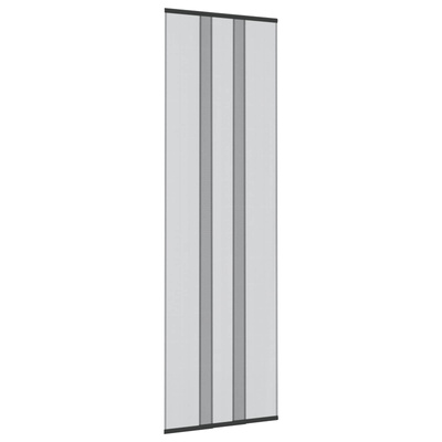 Moskitiera drzwiowa z zasłoną siatkową Czarny 70 x 220 cm