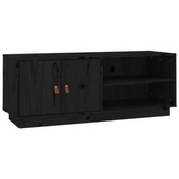 vidaXL Szafka pod TV, czarna, 105x34x40 cm, lite drewno sosnowe