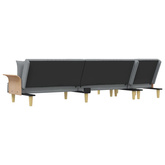 vidaXL Sofa rozkładana L, jasnoszara, 279x140x70 cm, tkanina
