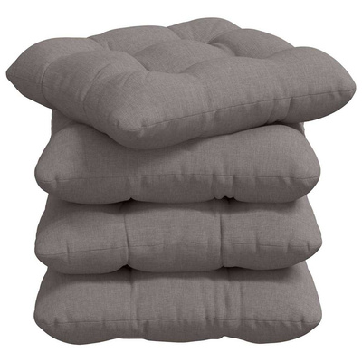 Poduszki na siedziska 4 pcs Ciemnoszary 40 x 40 x 12 cm tkanina