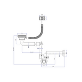 Odpływ zatyczkowy 3 1/2" z syfonem 1-komorowy stal (GRANIT/STAL-pionowy), save space, eco