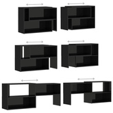 vidaXL Szafka pod TV, czarna, wysoki połysk, 149x30x52 cm