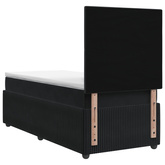 Łóżko kontynentalne z materacem Czarny 100 x 200 cm Welur