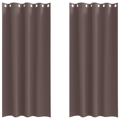 Firany blackout z kółkami 2 pcs Ciemny brąz 245 x 140 cm