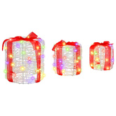 Dekoracja Pudełka Prezentowego 3 pcs kolorowy 20 x 20 x 21 cm