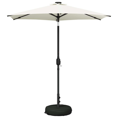 Parasol ogrodowy z oświetleniem LED i podstawą 230 x 230 cm