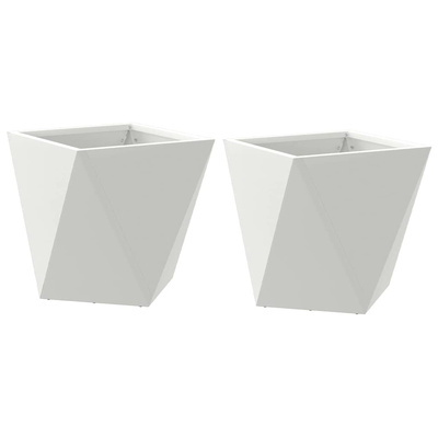 Donica 2 pcs Biały 30 x 30 x 30 cm Stal