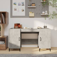 vidaXL Biurko, szarość betonu, 140x50x75 cm, materiał drewnopochodny wariant 7