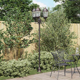 Lampa ogrodowa kolor bronzu 57 x 49 x 241 cm Aluminium i szkło