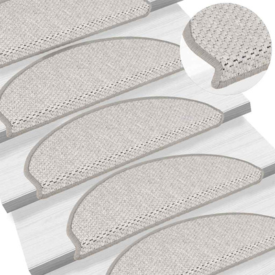 Samoprzylepne nakładki na schody 15 szt., 65x21x4 cm, platynowe