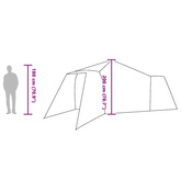 Namiot Tipi 8-osobowy Szary i pomarańczowy tafta