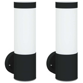 Zewnętrzna lampa ścienna 2 pcs Czarny 12 x 8,5 x 27 cm