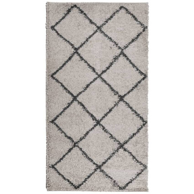 vidaXL Dywan z długim włosiem PAMPLONA, beżowo-antracytowy, 60x110 cm
