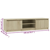 vidaXL Szafka pod TV, dąb sonoma, 140x40x35,5 cm