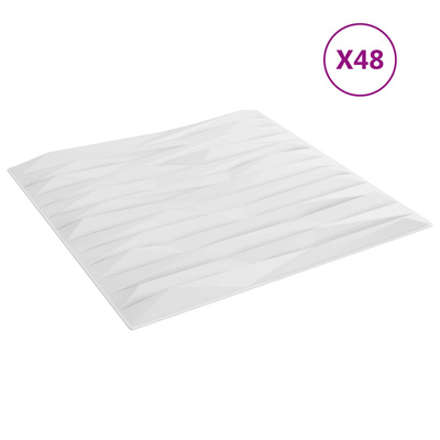 Panele ścienne 48 szt. 50 x 50 cm Biały Kamień Pianka XPS