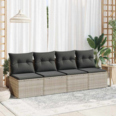 2-cz sofa ogrodowa z poduszkami, jasnoszary, rattan PE i akacja
