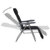 vidaXL Składane krzesła ogrodowe z poduszkami, 2 szt., czarne