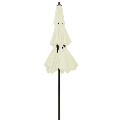 3-poziomowy parasol na aluminiowym słupku, piaskowy, 2,5 m