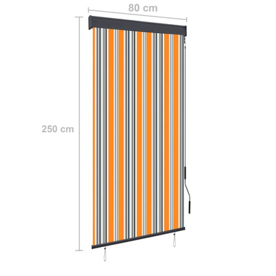 vidaXL Roleta zewnętrzna, 80x250 cm, żółto-niebieska