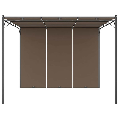 Altana ogrodowa z zasłoną, 3 x 3 x 2,25 m, kolor taupe