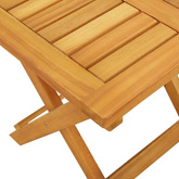 vidaXL Leżak z poduszką i stolikiem, lite drewno akacjowe