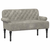 Sofa dwuosobowa z guzikowym pikowaniem jasnoszary