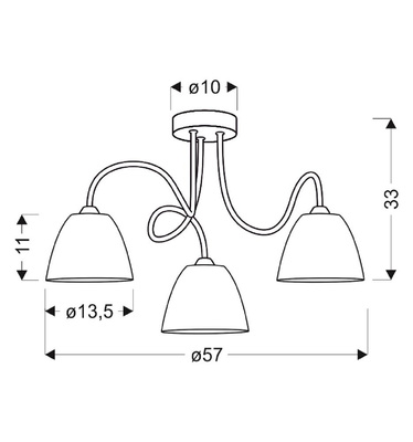 Lampa sufitowa Elf okrągła ze szklanymi kloszami 3-punktowa do salonu