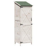 Shed ogrodowy Biały 59,5 x 56 x 176,5 cm Drewno Świerkowe