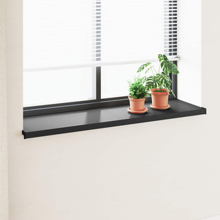 Parapet okienny Czarny z rysunkiem drewna 120 x 40 x 4,5 cm PVC