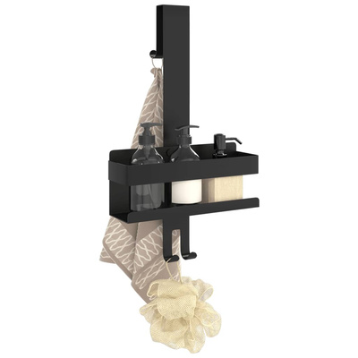 Wiszący organizer prysznicowy, czarny mat, stal nierdzewna 304