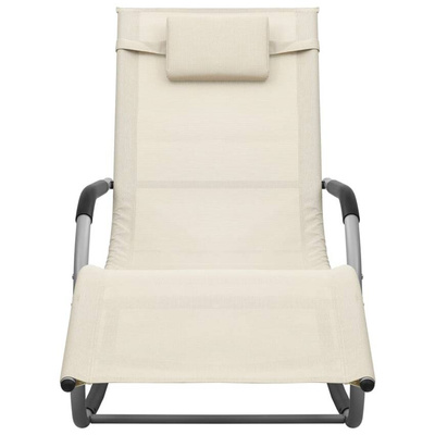 vidaXL Leżak, tworzywo textilene, kremowo-szary