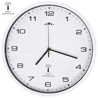 vidaXL Sterowany radiowo zegar z mechanizmem kwarcowym, 31 cm, biały