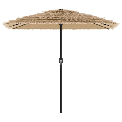 Parasol ogrodowy na stalowym słupku, brązowy, 248x248x248 cm