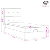 Łóżko z pojemnikiem i materacem LED jasnoszary 100 x 200 cm