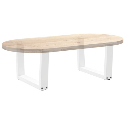 Nogi do stolika kawowego w kształcie litery V 2 szt. Białe 60x(30-31,3) cm Stal