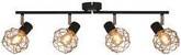 Lampa ścienna sufitowa listwa czarno-złota 4x40W E14 Acrobat 94-66657