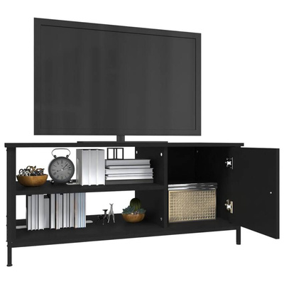 vidaXL Szafka pod TV, czarna, 100x40x45 cm, materiał drewnopochodny