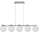 Lampa wisząca chrom/biała kula 5 Ramon 35-01429