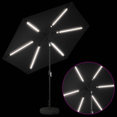 Parasol ogrodowy z oświetleniem LED i podstawą 270 x 270 cm