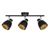Aleksandria lampa sufitowa listwa 3x40w klosz czarny+złoty