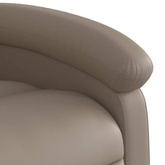 vidaXL Podnoszony fotel masujący, rozkładany, cappuccino, ekoskóra