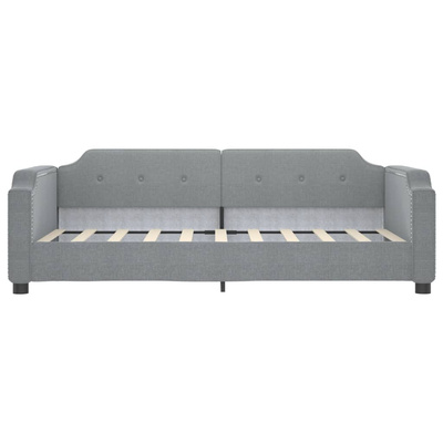 Sofa z funkcją spania, jasnoszara, 90x190 cm, obita tkaniną