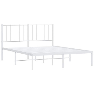 vidaXL Metalowa rama łóżka z wezgłowiem, biała, 160x200 cm model standard