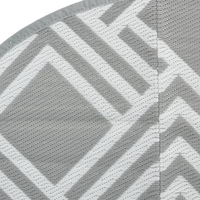 vidaXL Dywan na zewnątrz, szary, Ø160 cm, PP