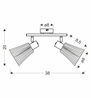 Listwa sufitowa CURTIS szara 2x40W E14 nowoczesna lampa kierunkowa do salonu sypialni przedpokoju