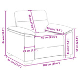 Sofa Fotel Czarny 100x81x84 cm Tkanina