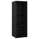 vidaXL Szafka pod TV, czarna, 107x35x37 cm, materiał drewnopochodny