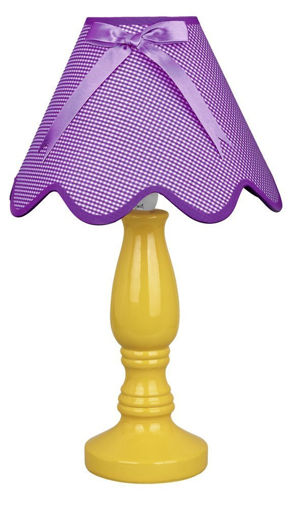Lampka nocna Lola ceramiczna żółto-fioletowa klasyczna E14 Candellux